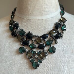 ABS by Allen Schwartz Blue Jewel Bib Necklace set